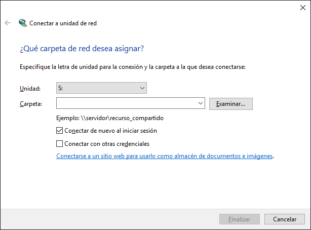 Unidades de red en Windows