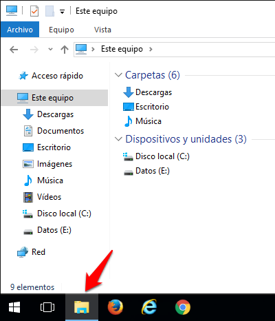 Explorador de archivos de Windows